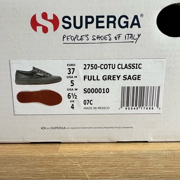 Superga 2750 Cotu Classic Sneakers Grey Size US Women 6.5 US Men 5 Lace Up Shoe - Picture 12 of 12